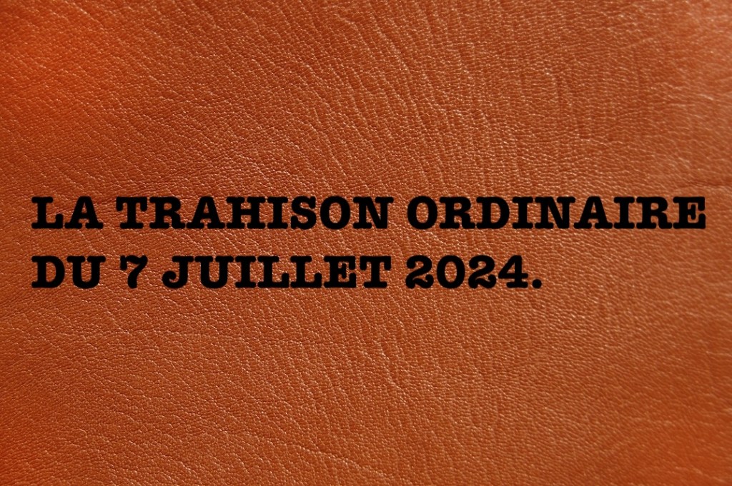 LA TRAHISON ORDINAIRE DU 7 JUILLET&nbsp;2024.